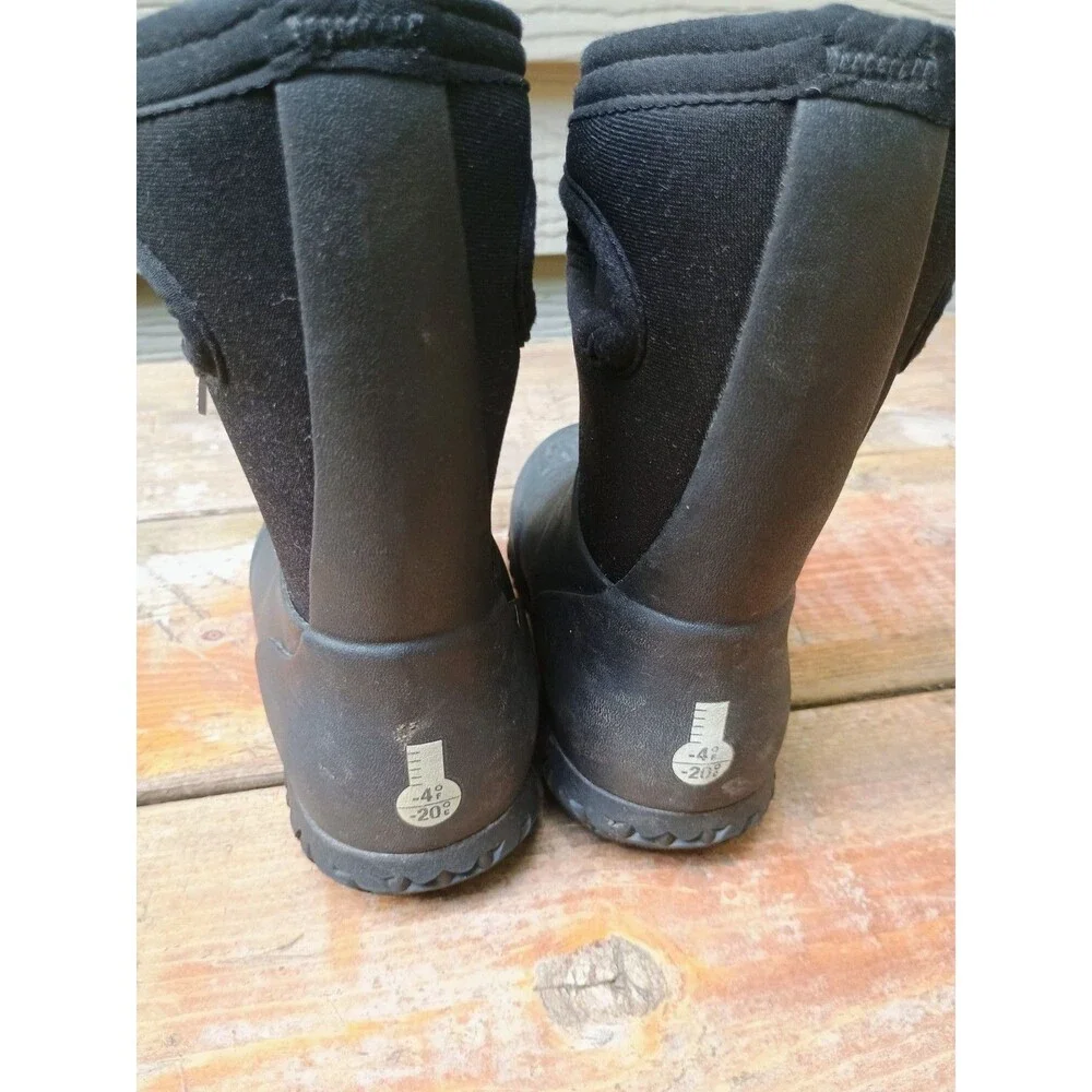 Bogs Boots Toddler Sz 7 Classic Snow Winter Pull On Midcalf Black Fabric